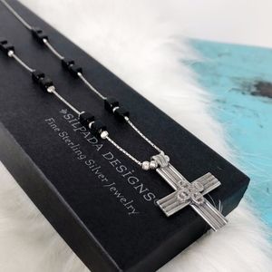 Silpada Silver and Black Cross Necklace